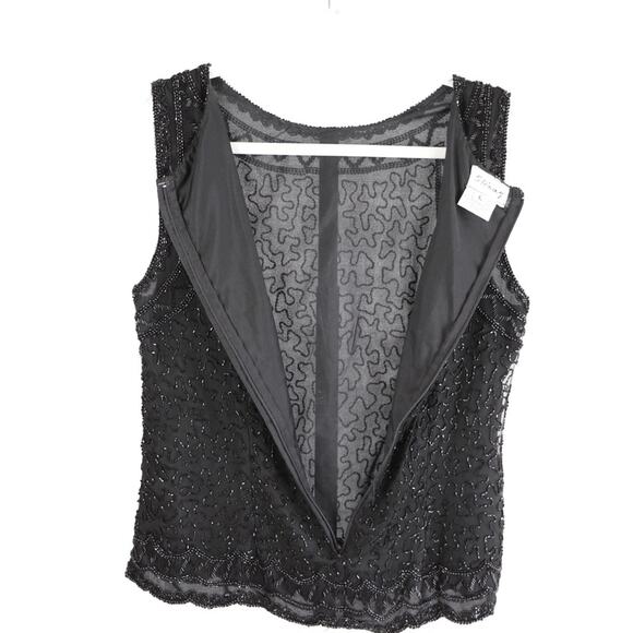 Stenay Vintage Silk Black Sleeveless Beaded Top Large - Picture 4 of 8